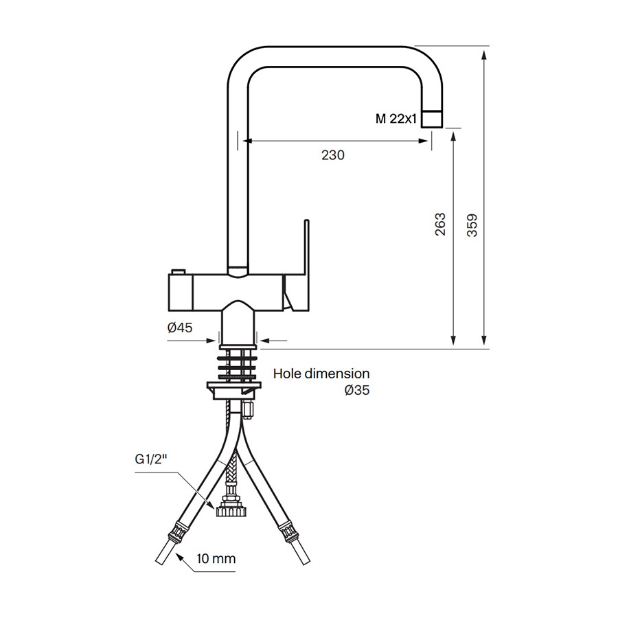Tapwell RIN984 Kjøkkenbatteri - Matt Sort - Bilde 2