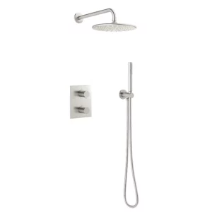 Silhouet Takdusj for innbygging - Børstet Stål