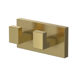 VikingBad Luna Rett Knagg 2 kroker - Børstet Messing