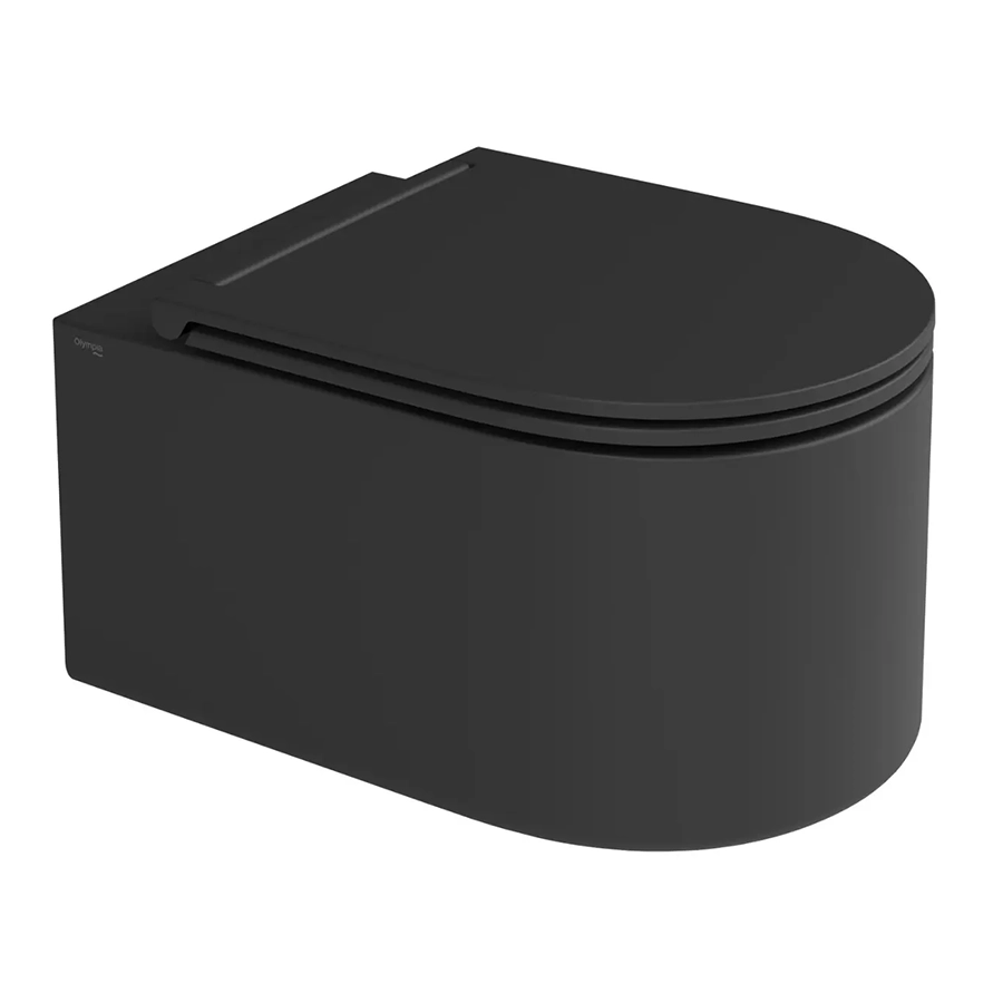 Olympia Monolith Vegghengt Toalett m/Sete - Sort Matt