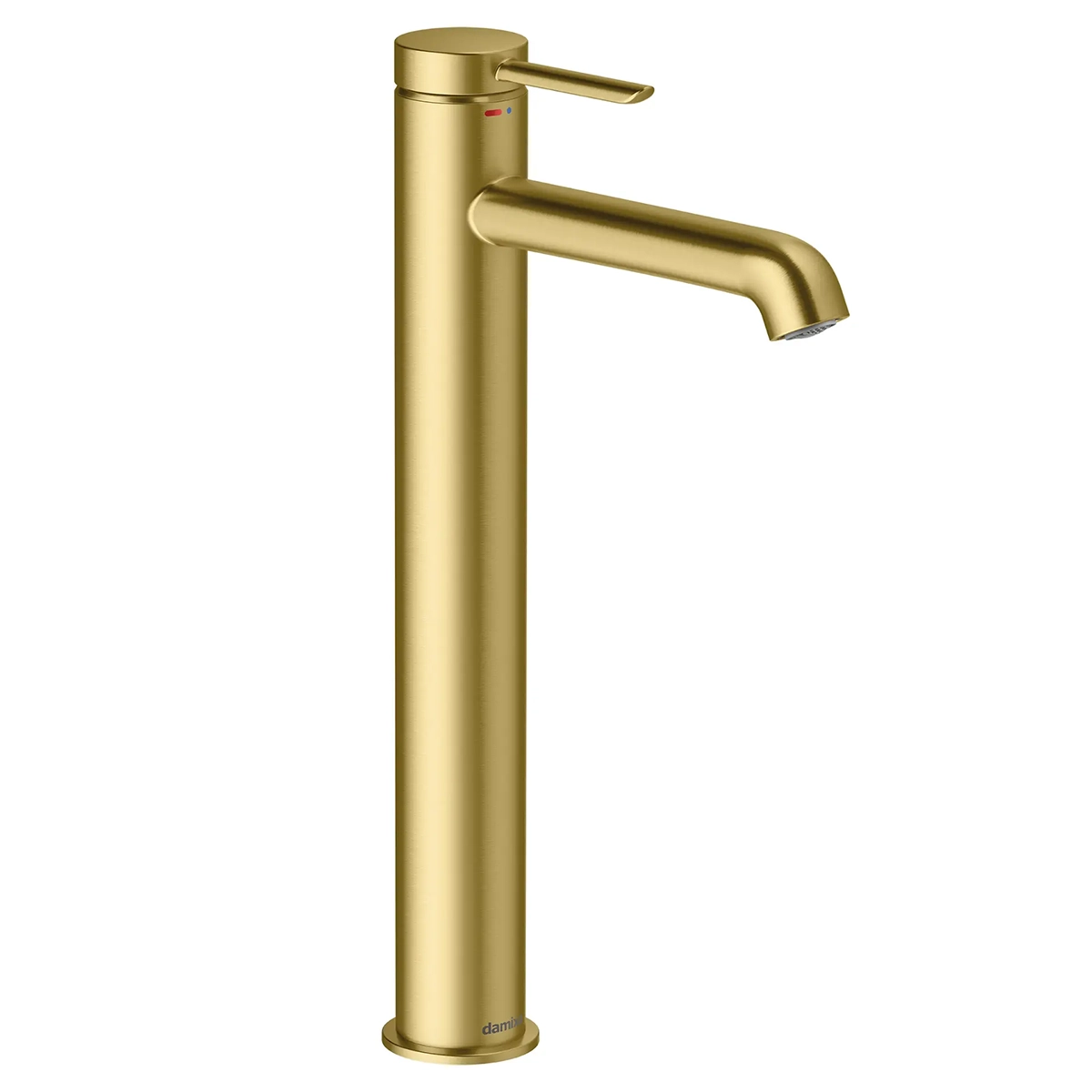 Iris høy servantkran i børstet messing – luksuriøs finish med moderne funksjon.