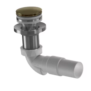 Vannlås PUM og bunnventil til MIE servanter – børstet messing.