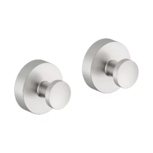 Zen håndklekrok med rosett i børstet stål – tidløst og robust design.