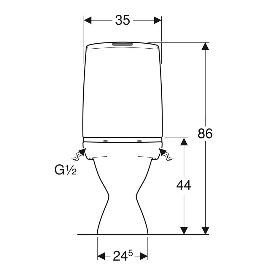 Porsgrund Glow 63 Gulvstående Toalett - Bilde 3